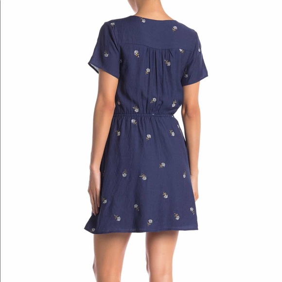 J.O.A Embroidered Floral Tie Front Mini Dress - Picture 2 of 4